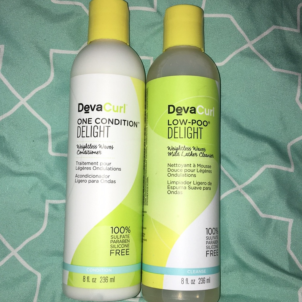 DevaCurl low-poo and conditioner & build up buster
